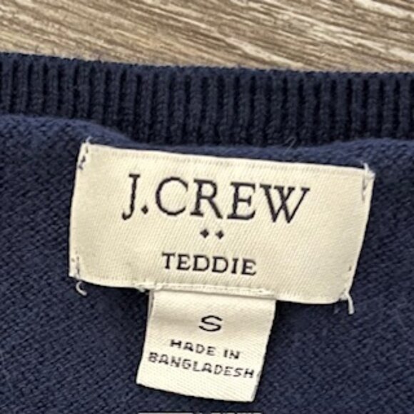 J.Crew Teddie Striped Blue White Cotton Knit Top Women's S - Picture 5 of 7